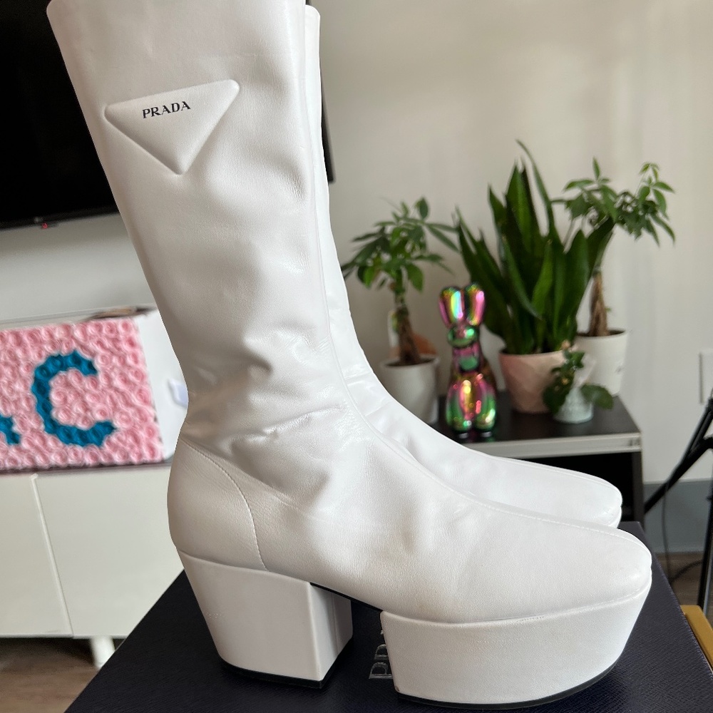 Prada Platform Mid-Calf Boots 37 1/2